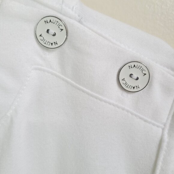 Nautica Women's White Sleeveless Button Shoulder Top Cotton XXL New w/ Tags Gift - Picture 3 of 10